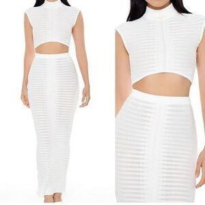 Forever 21 Two-Piece Knit Sweater Set
Sheer Crop Top & Maxi Skirt